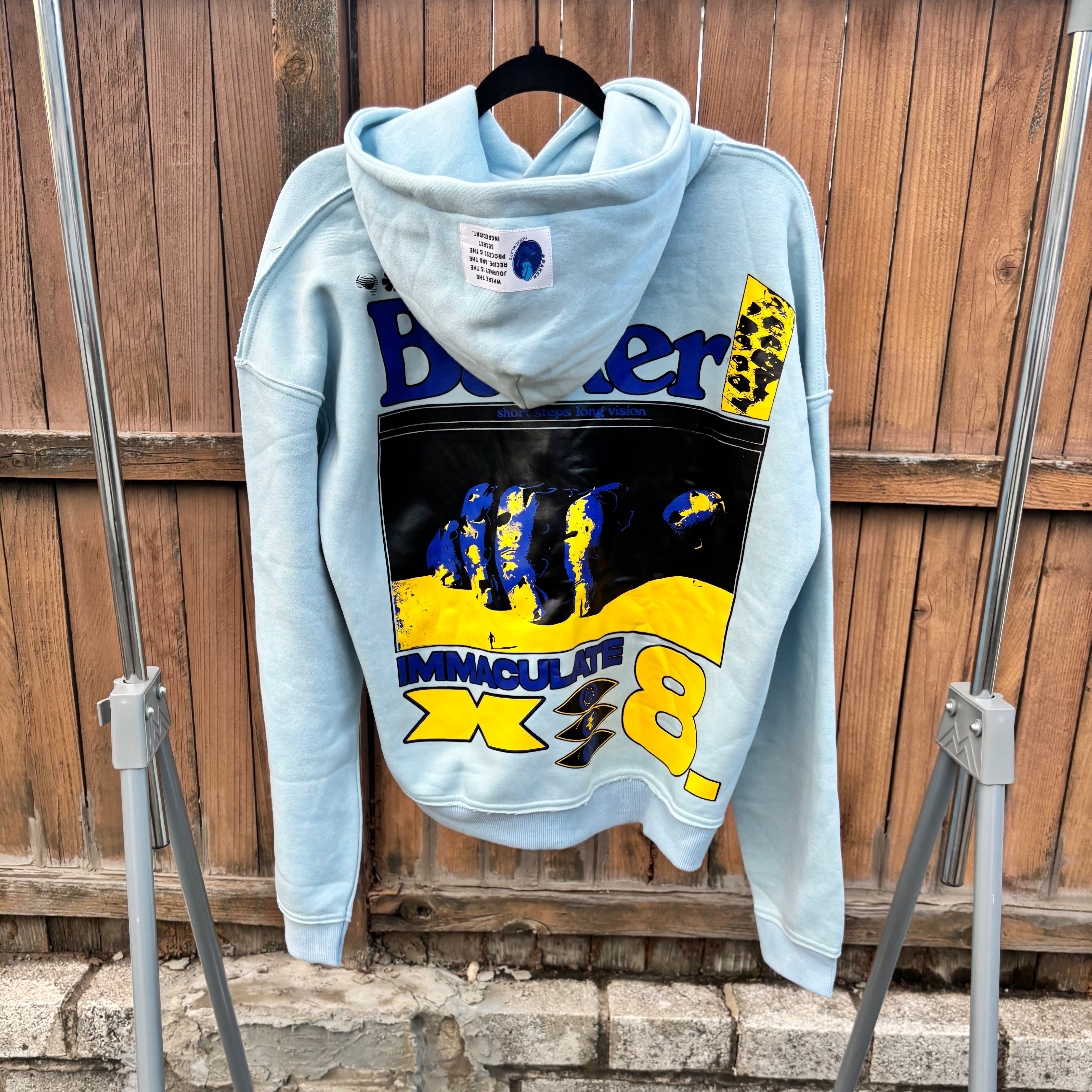 SKY BLUE "BAKER IMMAC WORLDWIDE" HOODIE