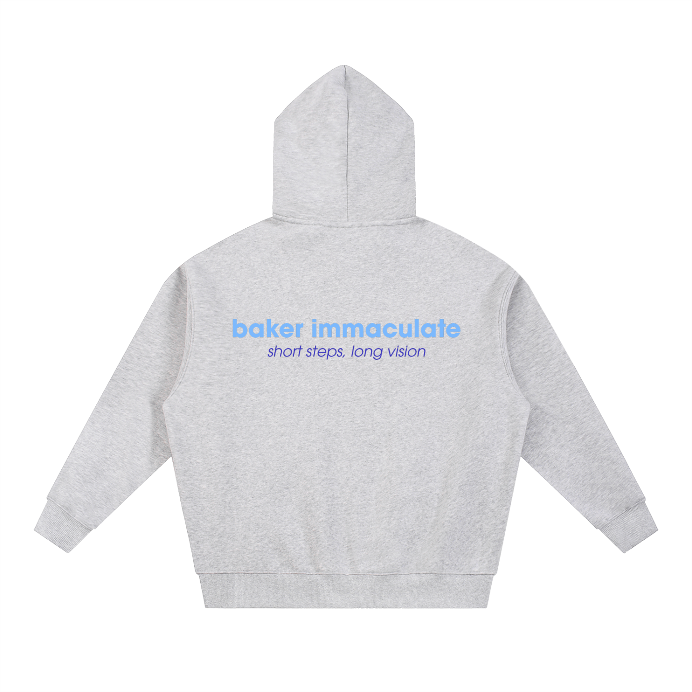 "LESS" Blue Boxy Hoodie