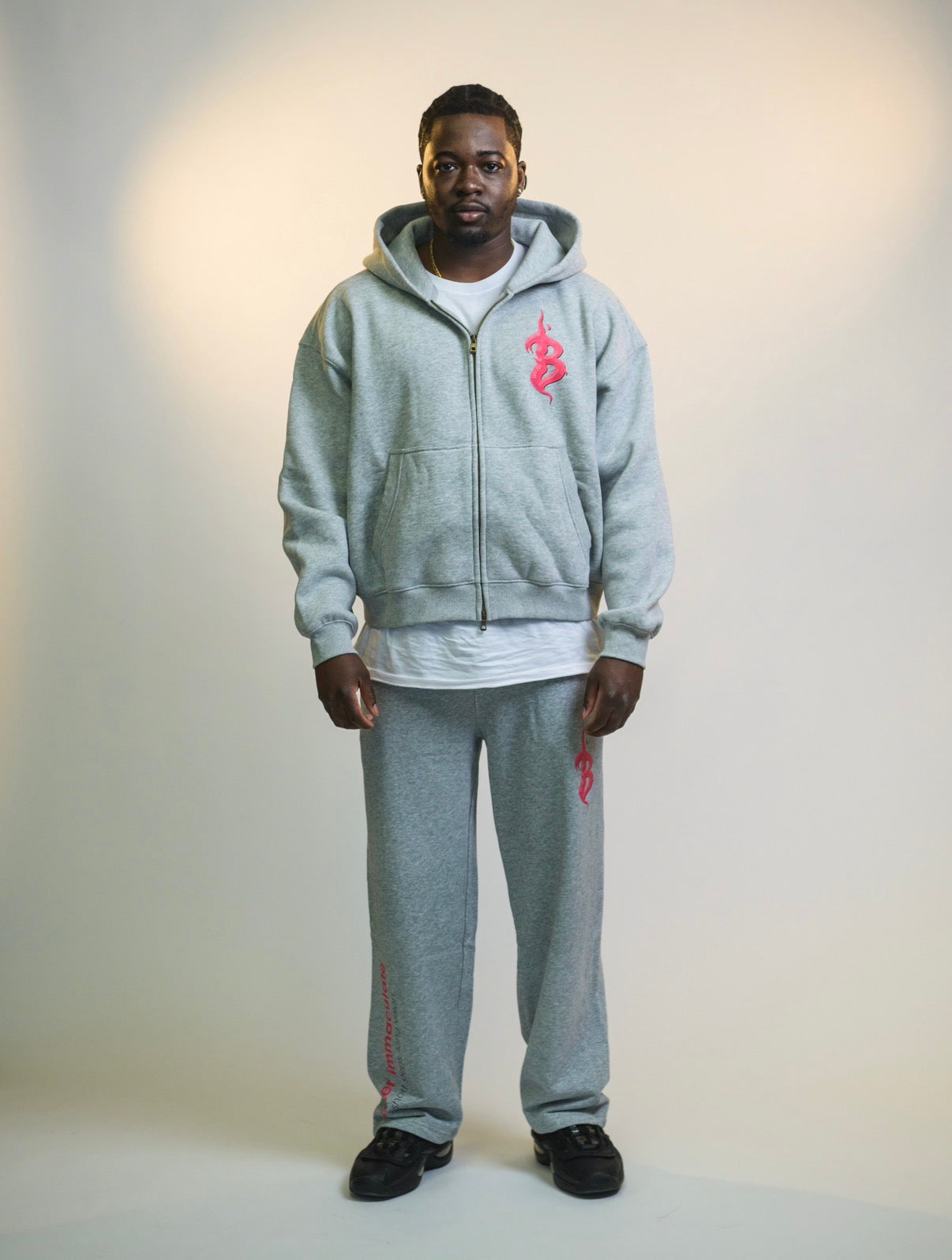 "LESS" Pink Boxy Hoodie