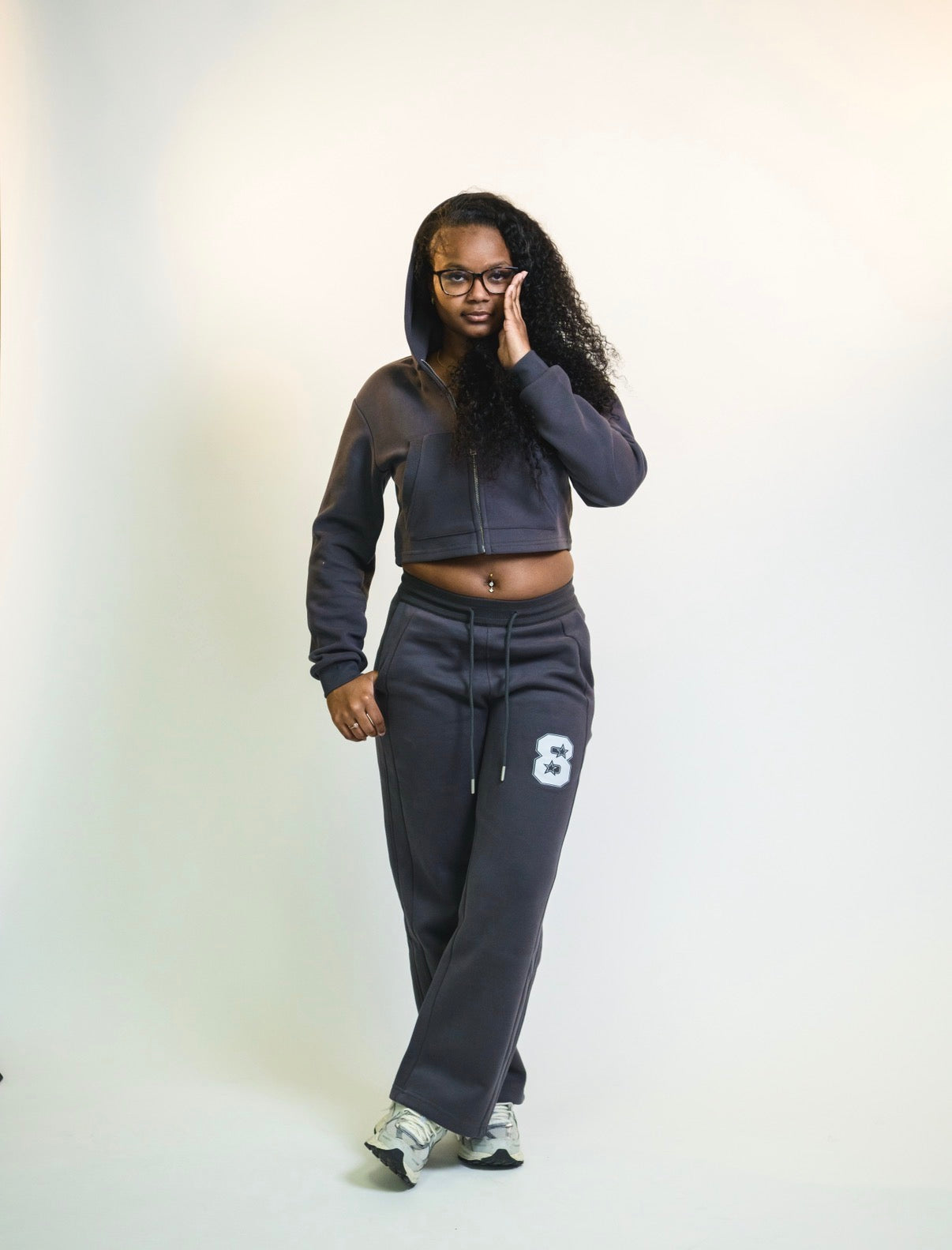 “Less is More” Cropped Zip-Up Hoodie