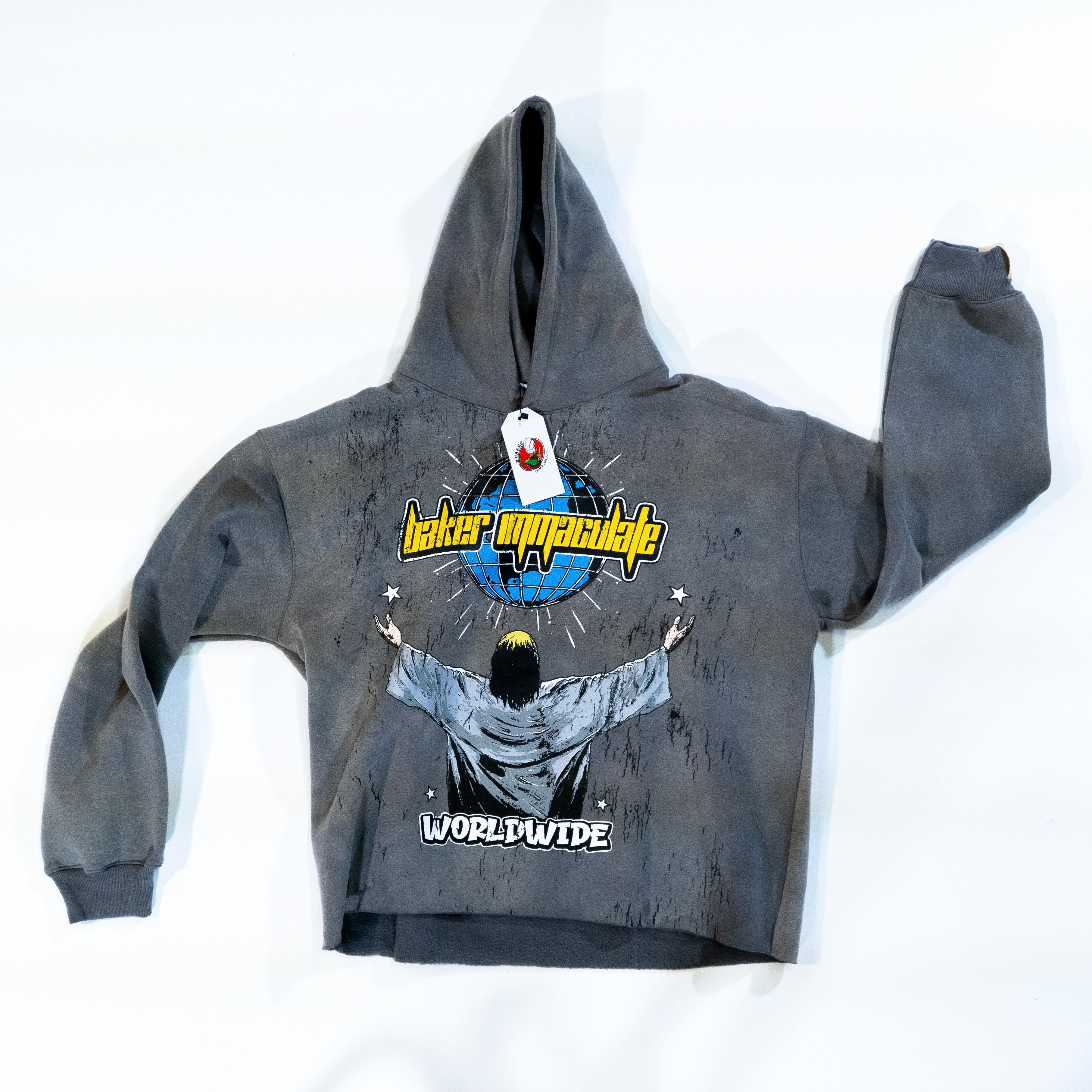 GREY "BAKER IMMAC WORLDWIDE" HOODIE